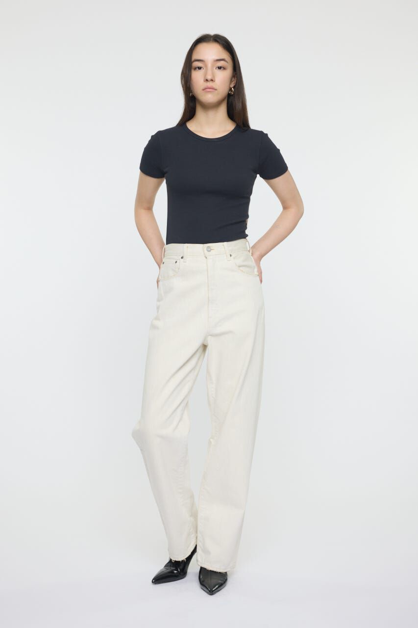 MOUSSY「HW WHT LOOSE STRAIGHT」|デニム|