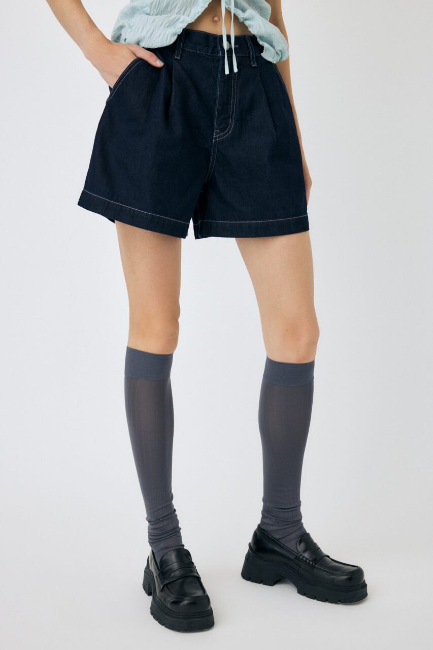 MOUSSY「DENIM タック ショーツ」|デニム|