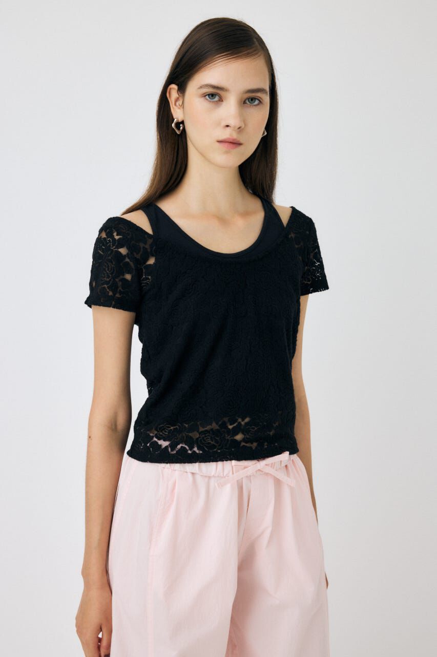 MOUSSY「LAYERED LACE トップス」|Tシャツ・カットソー|