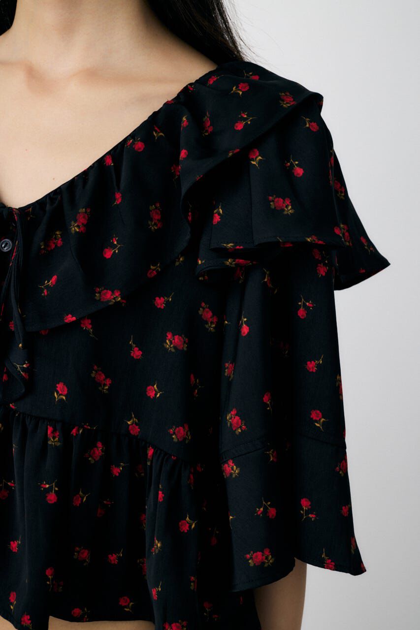 MOUSSY「FLOWER PATTERN フリルトップス」|シャツ・ブラウス|