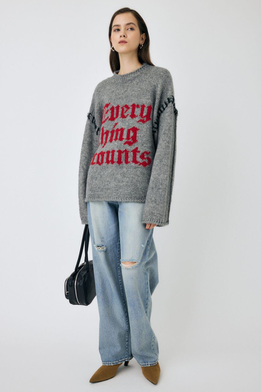 MOUSSY「KNITTED WORDS セーター」|ニット・セーター|