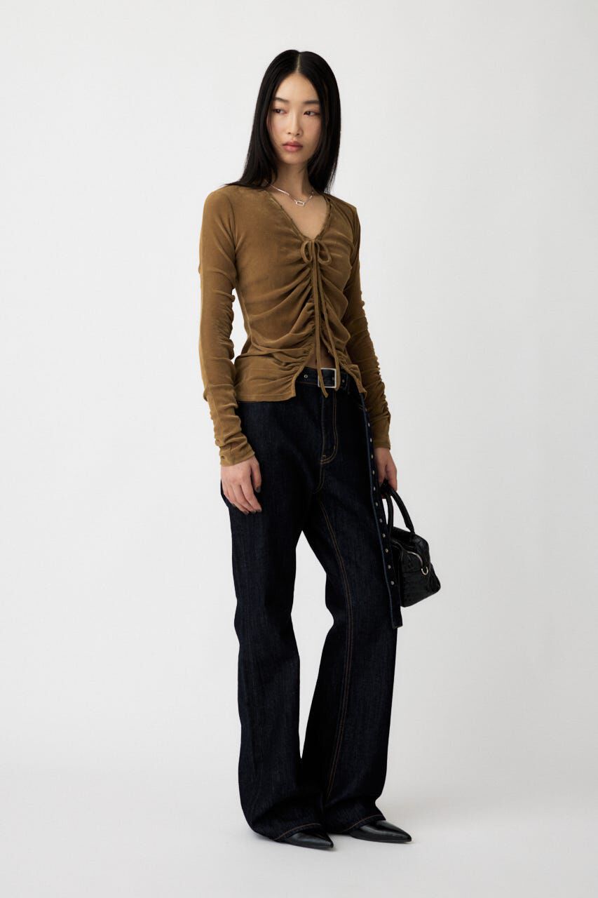 MOUSSY「LOW SLUNG ブーツカットパンツ」|デニム|