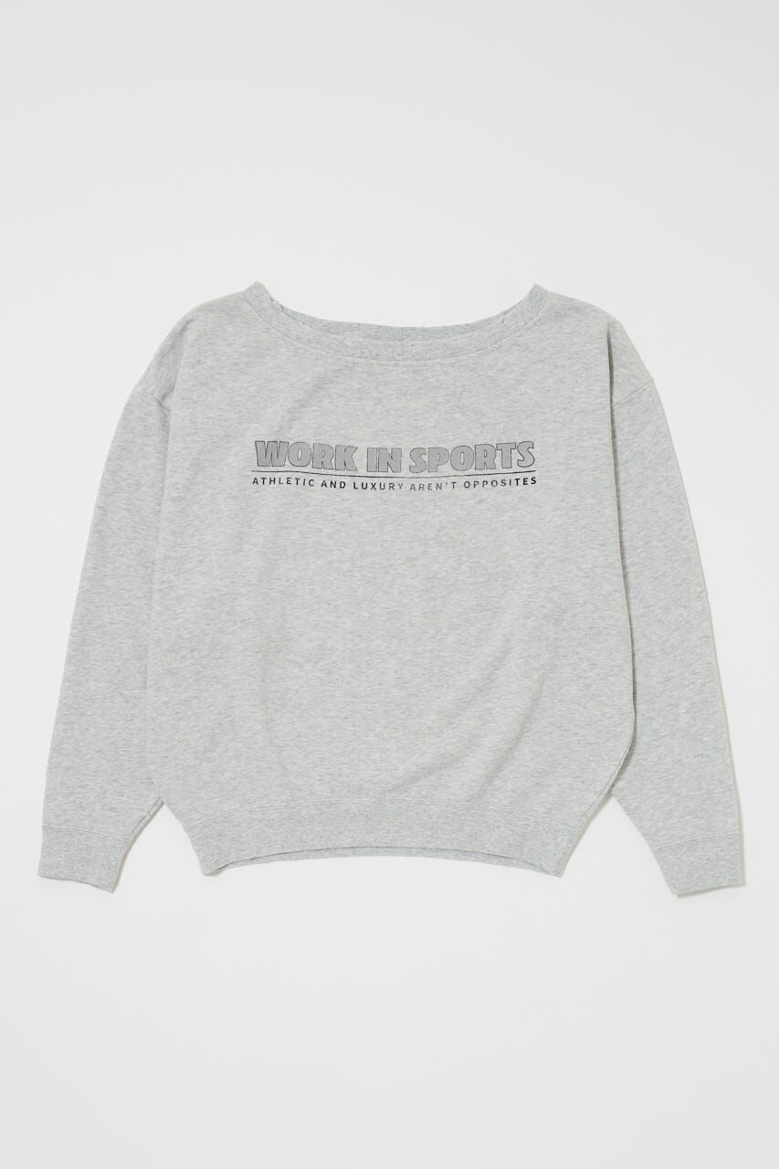 MOUSSY「OFF SHOULDER LOGO SWEAT プルオーバー」|パーカー|T.GRY