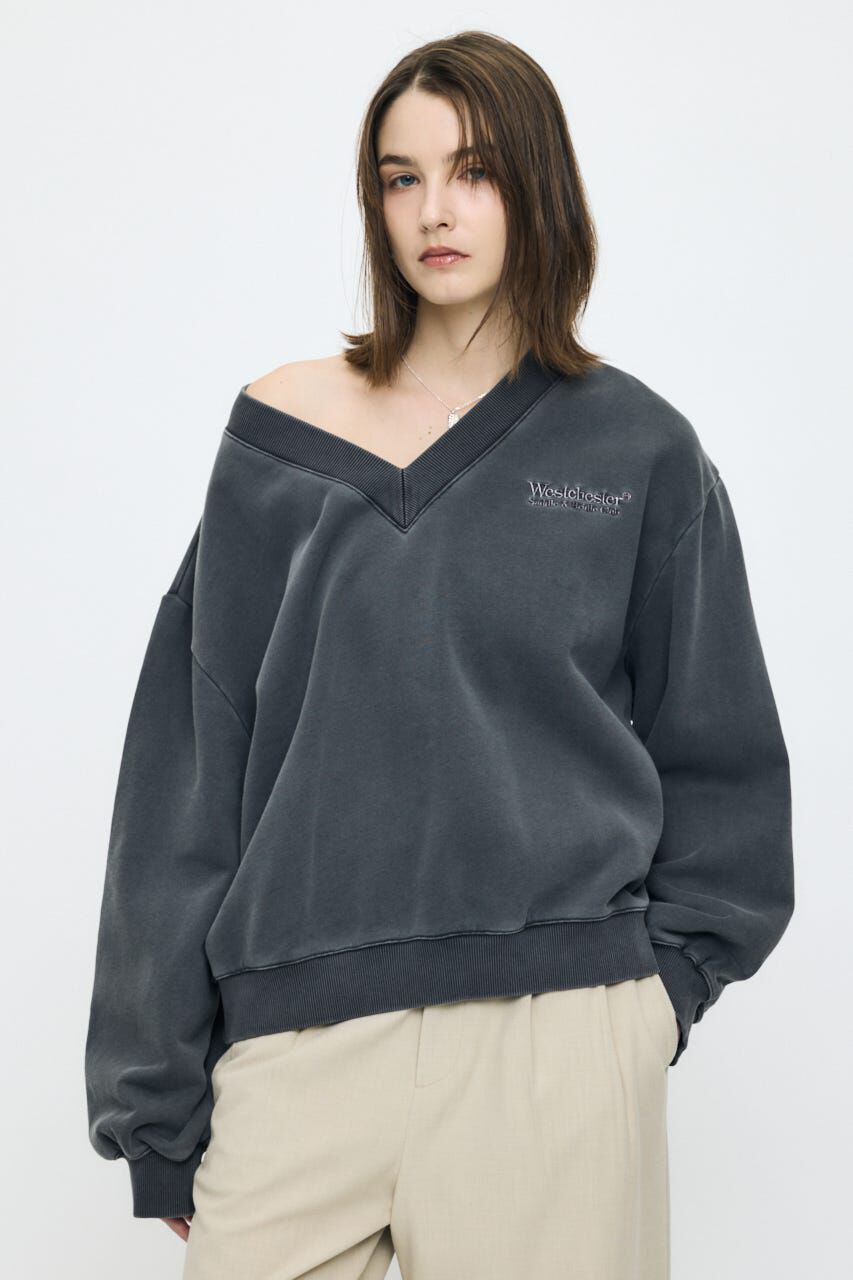 MOUSSY「FADED V NECK SWEAT シャツ」|パーカー|