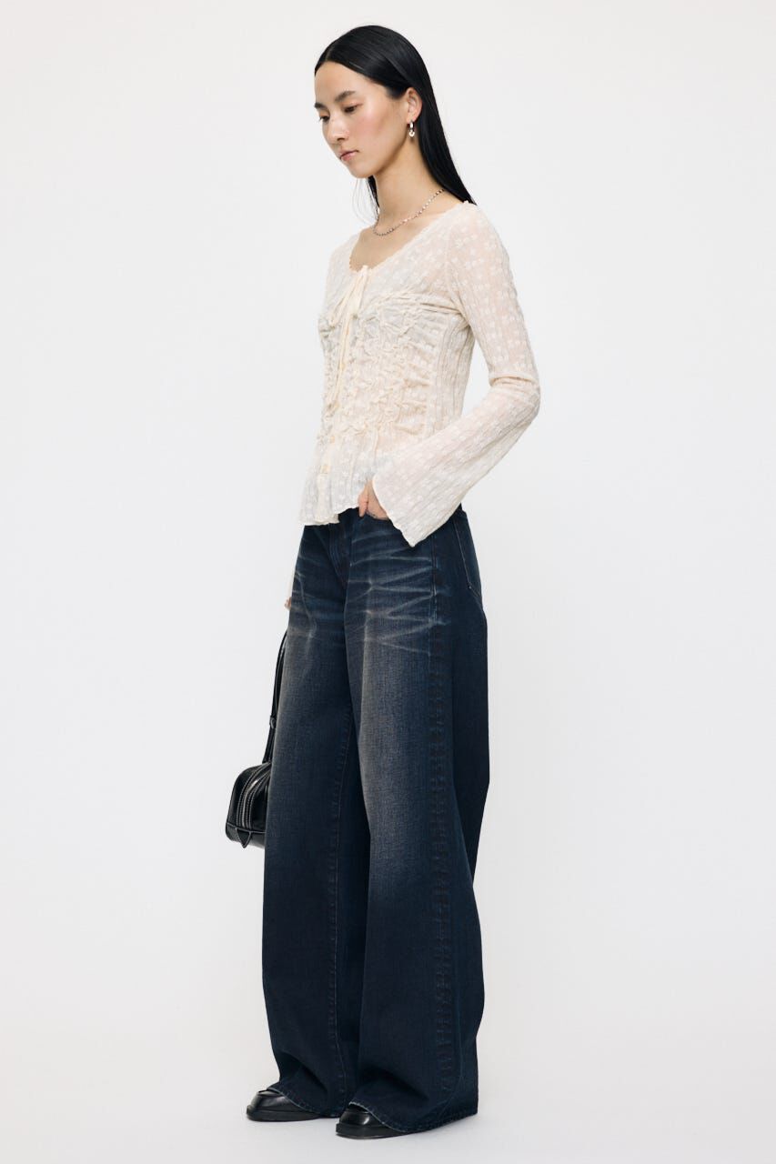 MOUSSY「SHIRRING LACE トップス」|Tシャツ・カットソー|