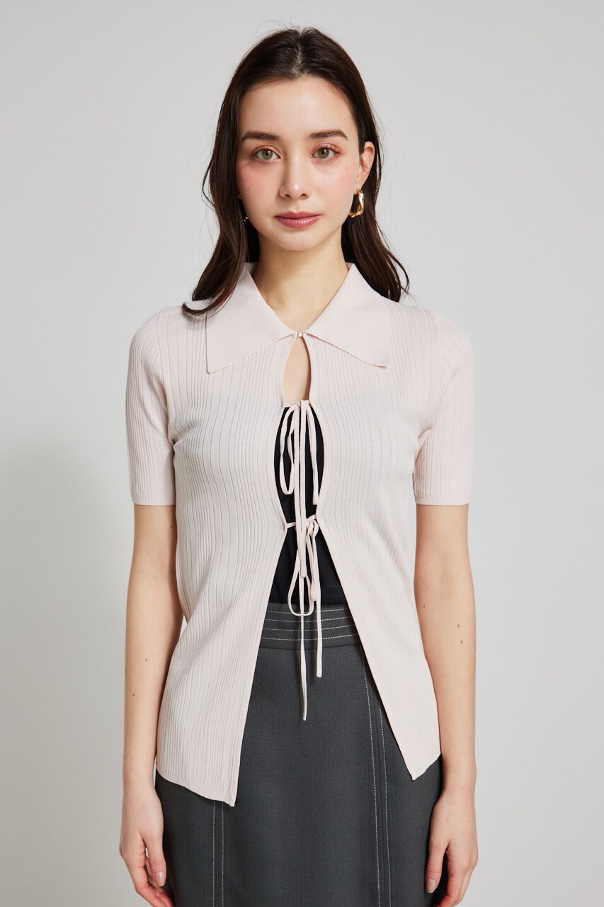 rienda「ヘザーカラーリボンknit TOP」|ニット・セーター|