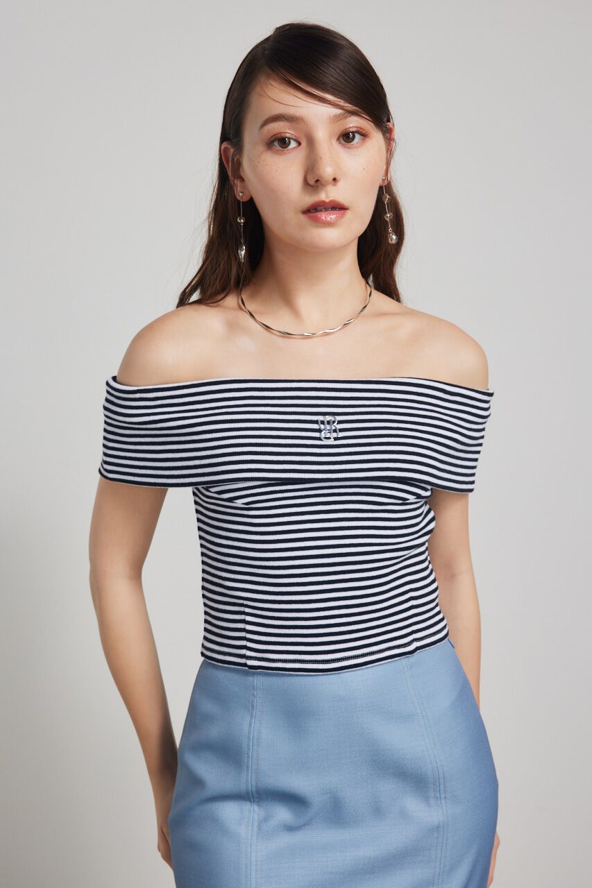 rienda「RモチーフプレートカットTOP」|Tシャツ・カットソー|柄BLK5