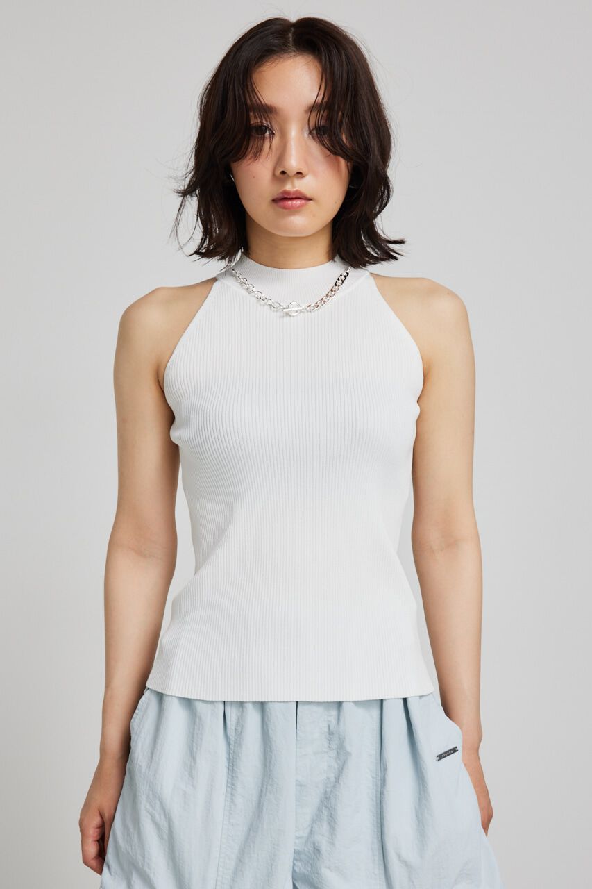 rienda「2WAYチェーンネックアメスリニットトップス」|タンクトップ|