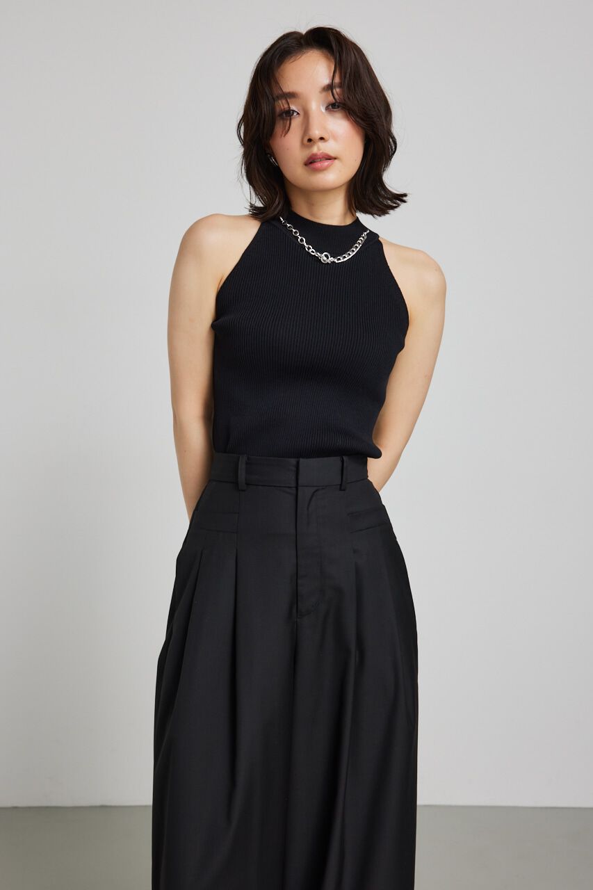 rienda「2WAYチェーンネックアメスリニットトップス」|タンクトップ|BLK