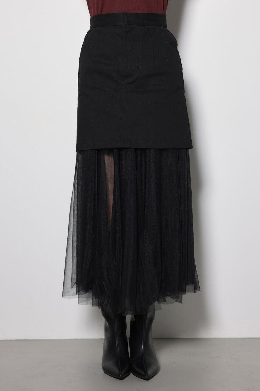 rienda「リバーシブルチュールジャストウエストスカート」|スカート|