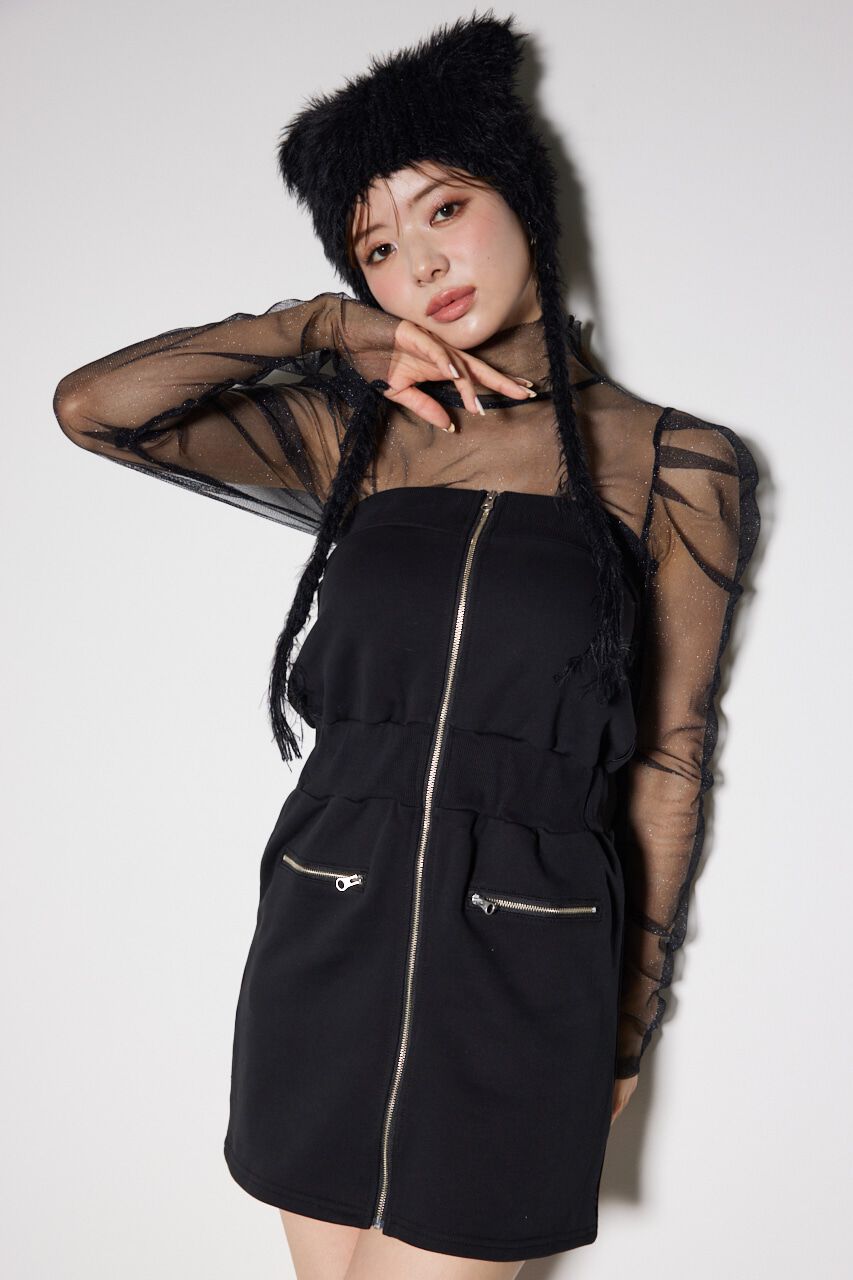 rienda「ベアデザインスウェットミニワンピース」|ワンピース|BLK