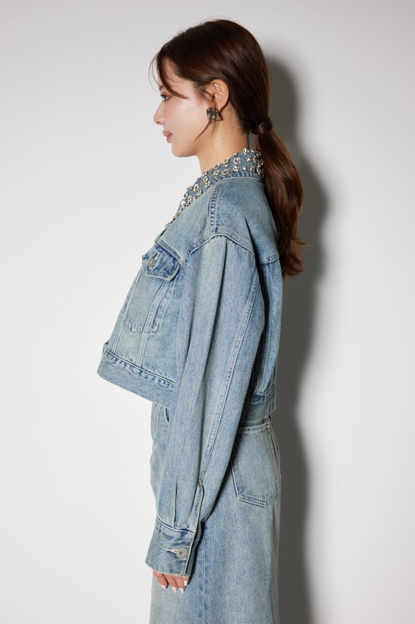 rienda「ビジューカラーＧジャン」|デニムジャケット|