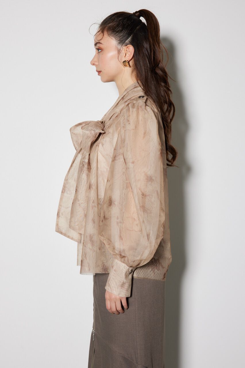 rienda「チュールボウタイネックトップス」|シャツ・ブラウス|