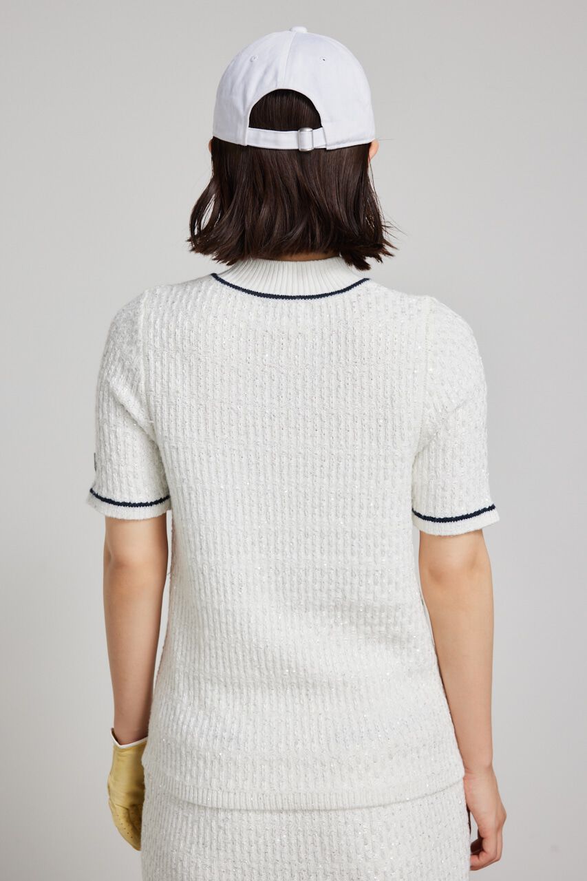 rienda「シャイニーツイードモックネックニットTOP」|ニット・セーター|