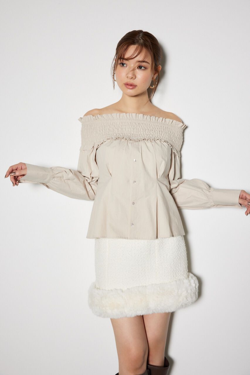 rienda「シャーリングオフショルトップス」|シャツ・ブラウス|