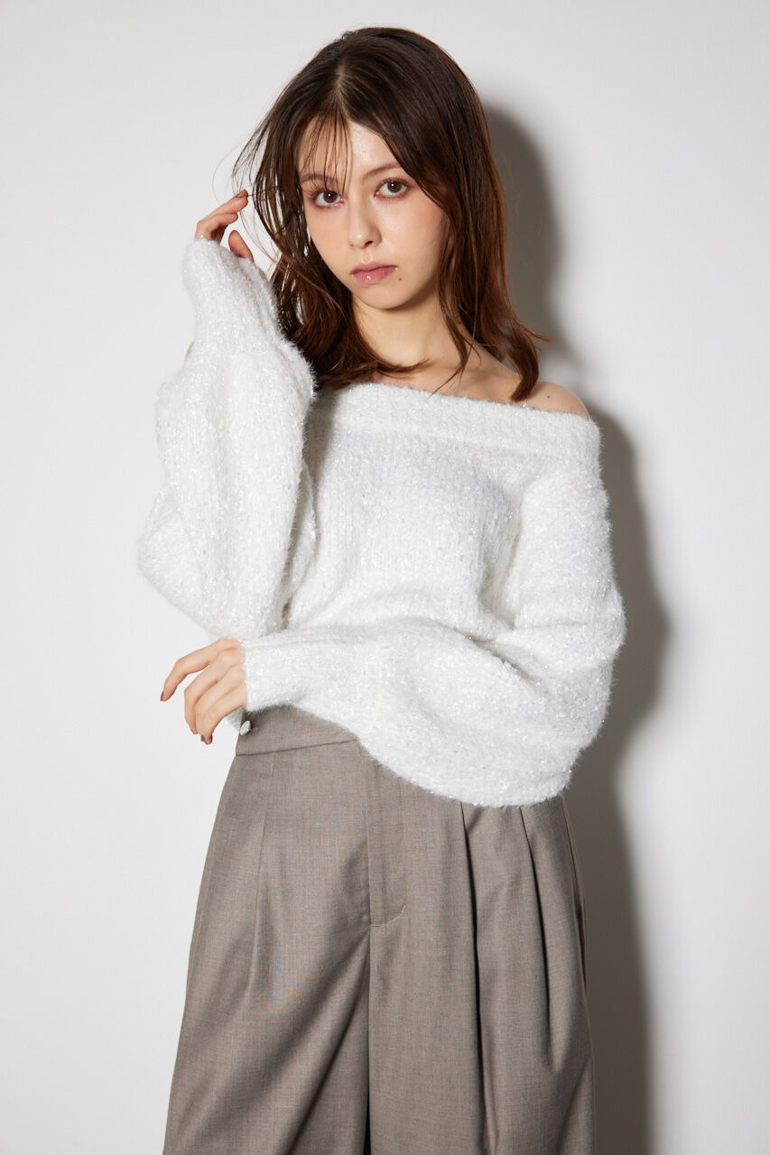 rienda「フラッフィーニットトップス」|ニット・セーター|WHT