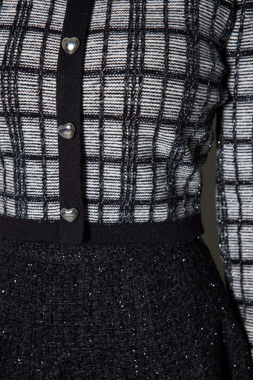 rienda「2WAYチェックニットカーディガン」|ニット・セーター|