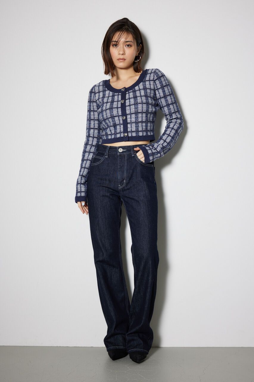 rienda「2WAYチェックニットカーディガン」|ニット・セーター|