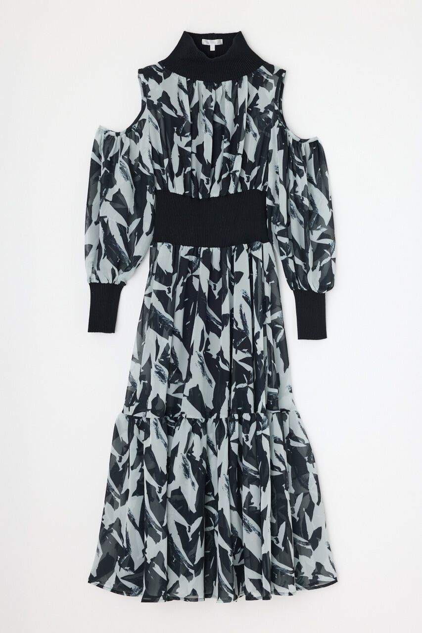 rienda「knitコンビスリットフレアワンピース」|ワンピース|