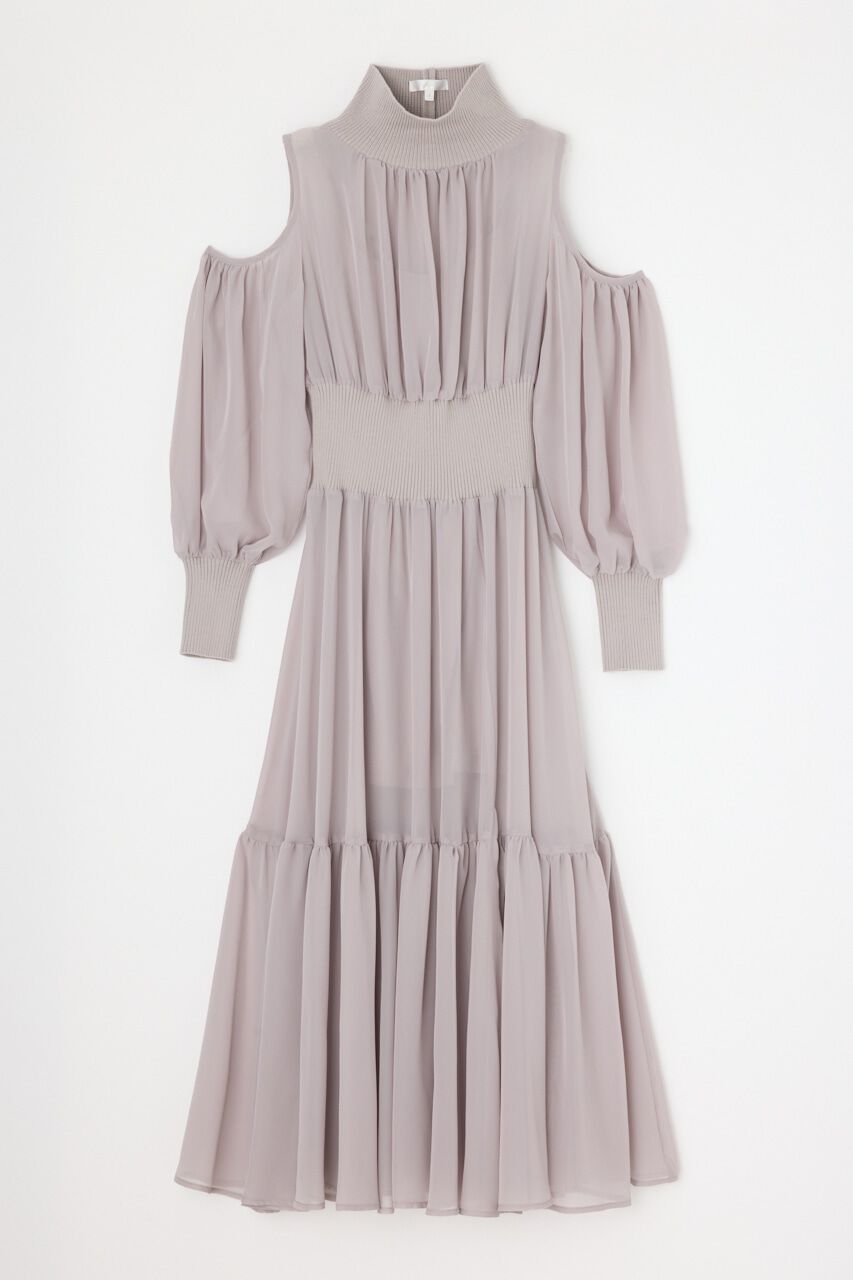 rienda「knitコンビスリットフレアワンピース」|ワンピース|