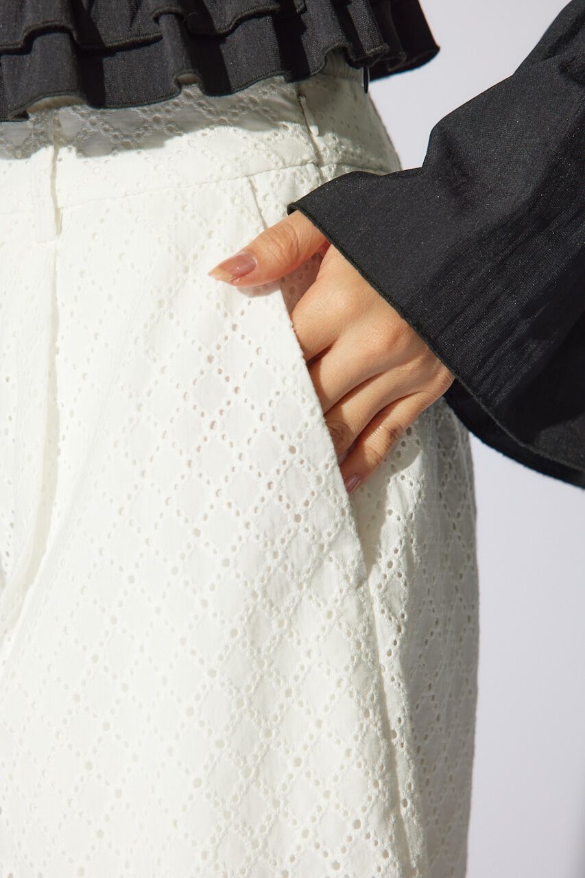 rienda「コットンレースジャストウエストハーフパンツ」|その他|