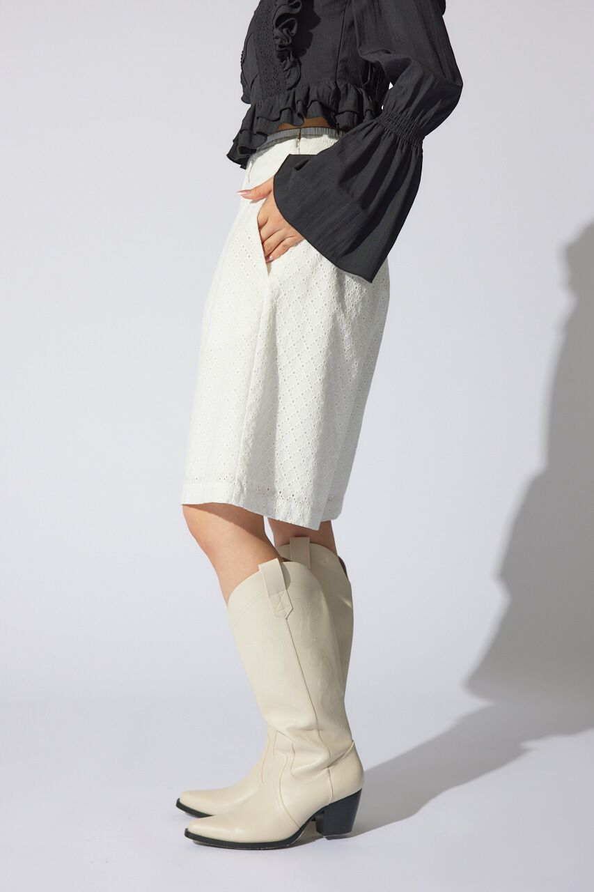 rienda「コットンレースジャストウエストハーフパンツ」|その他|