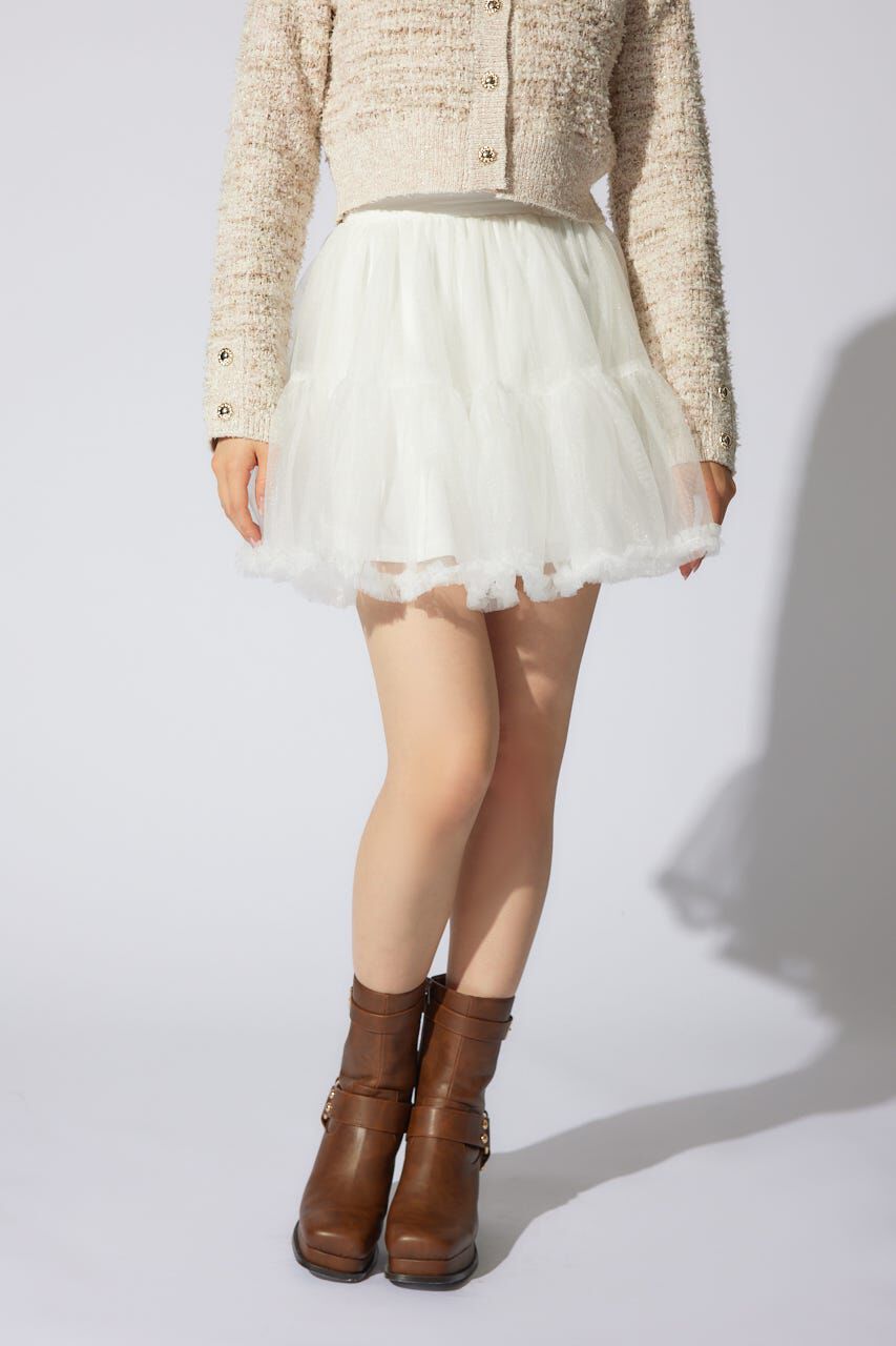rienda「ボリュームチュールミニスコートショートパンツ」|その他|
