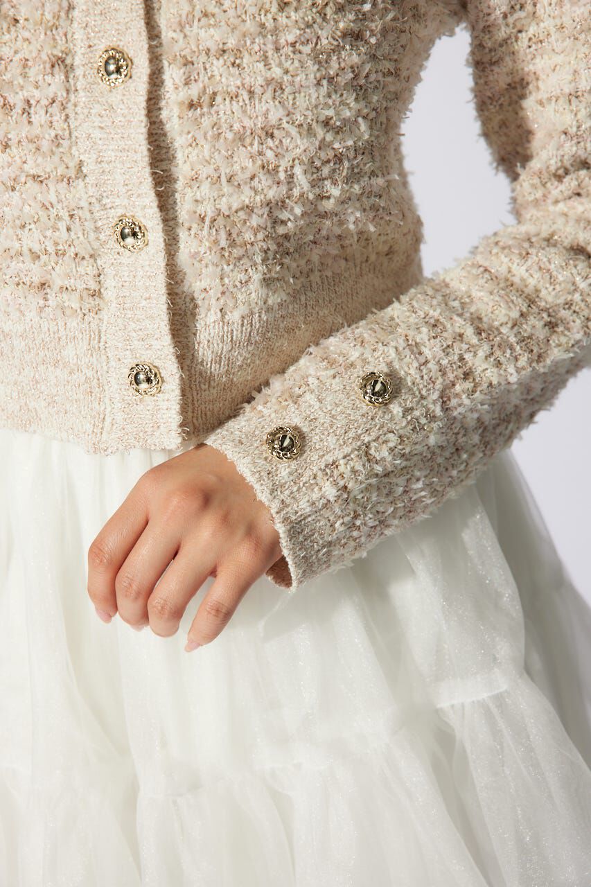 rienda「ツイードニットカーディガン」|カーディガン|