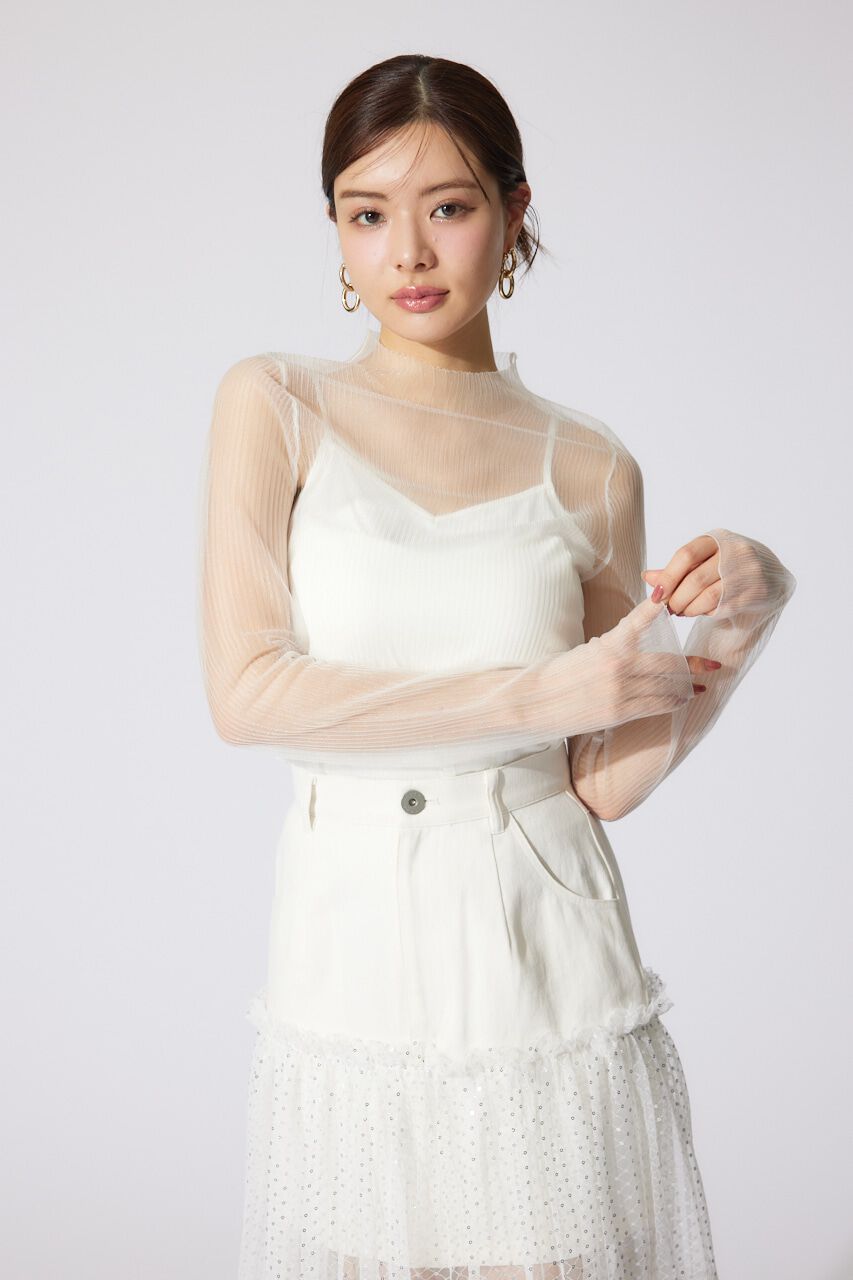 rienda「ランダムリブシアーニットトップス」|ニット・セーター|