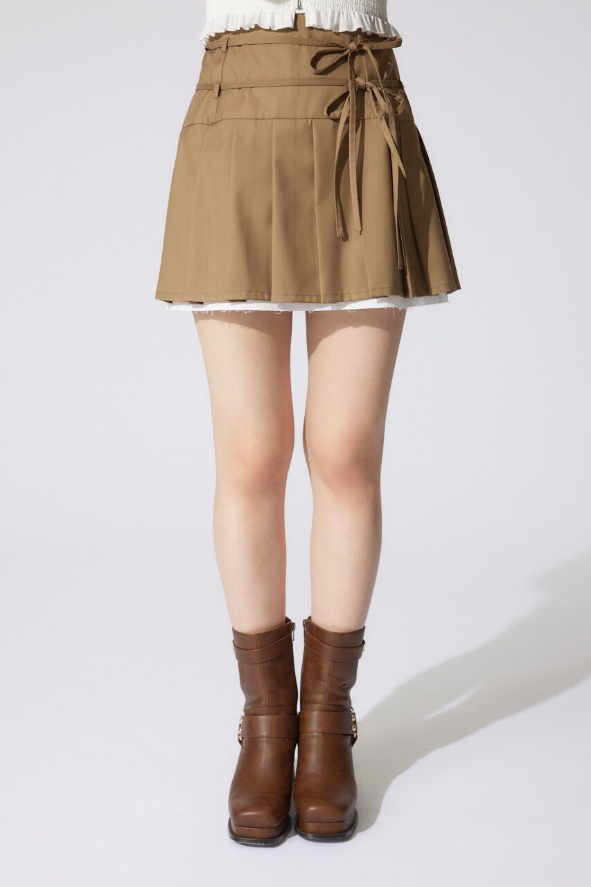 rienda「レイヤードパターンプリーツスコートショートパンツ」|スカート|