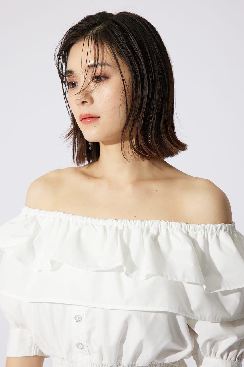 rienda「2WAYオフショルダーショートトップス」|シャツ・ブラウス|