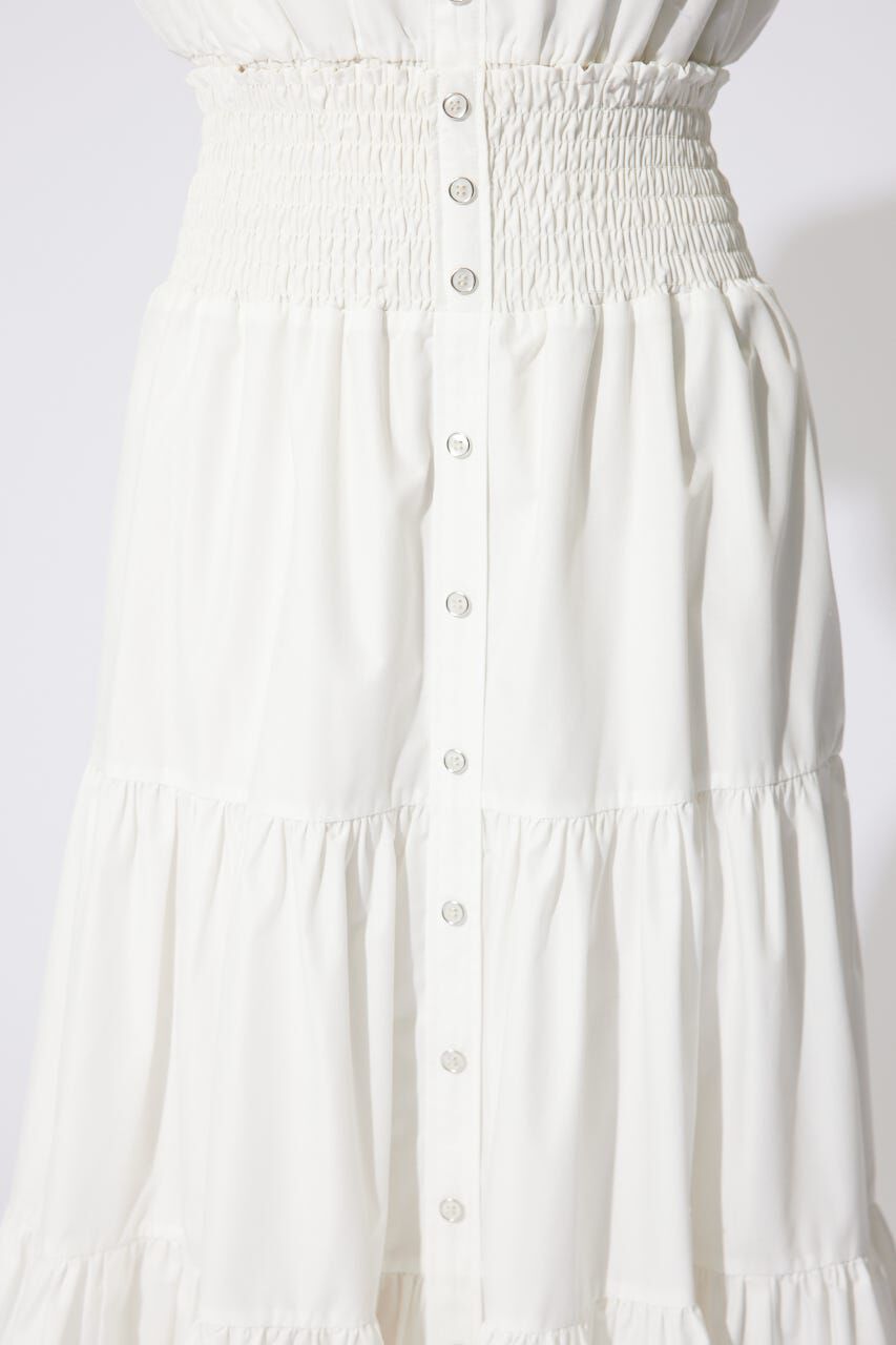 rienda「センターボタンデザインティアードフレアスカート」|スカート|