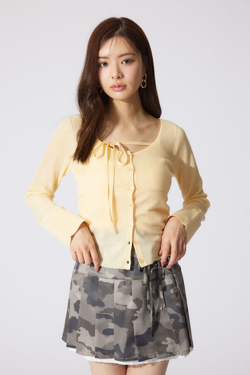 rienda「リボンデティールキャミセットカーディガン」|キャミソール|YEL