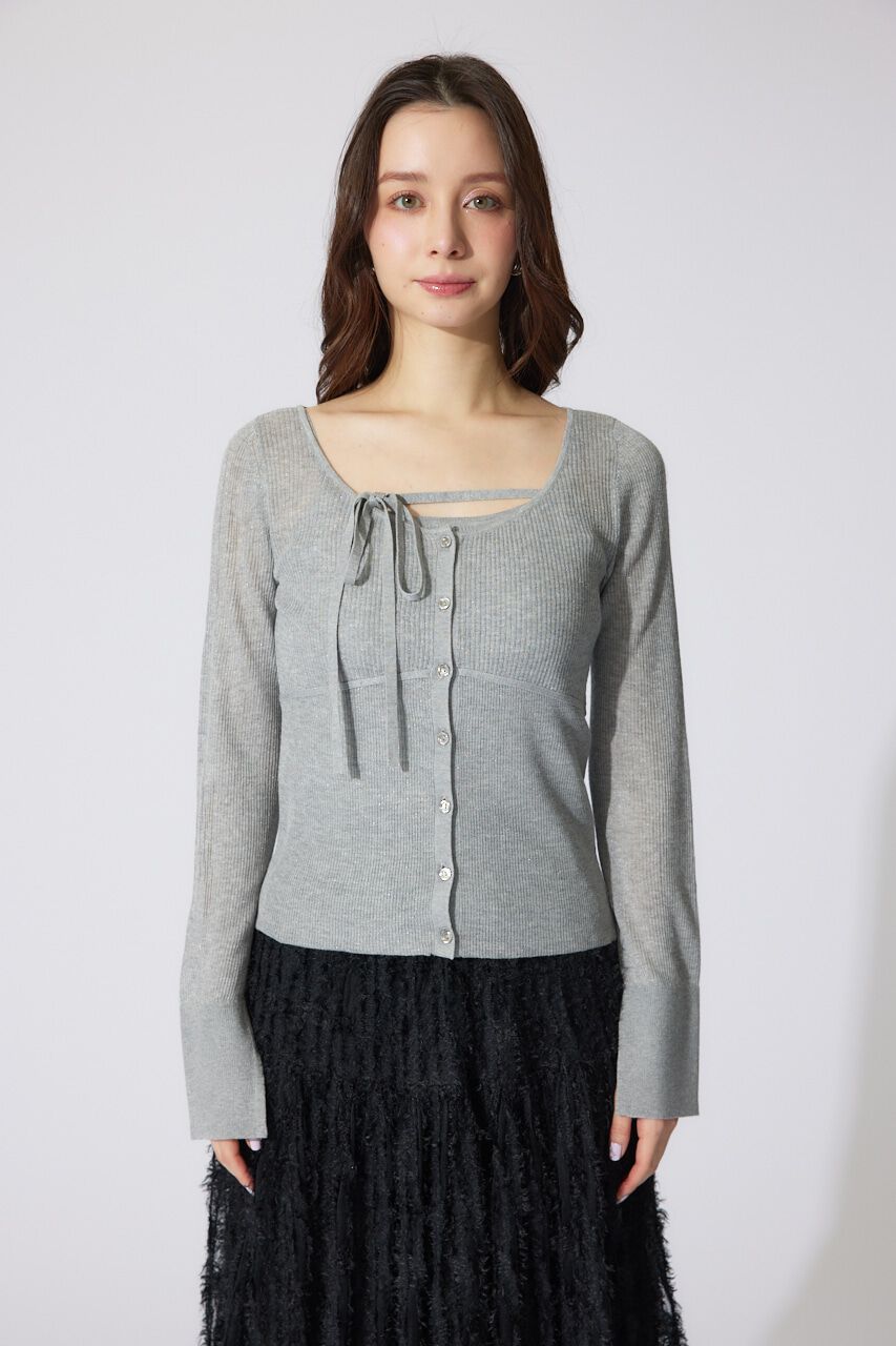 rienda「リボンデティールキャミセットカーディガン」|キャミソール|