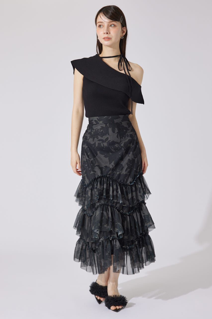 rienda「ワンショルダーニットトップス」|シャツ・ブラウス|