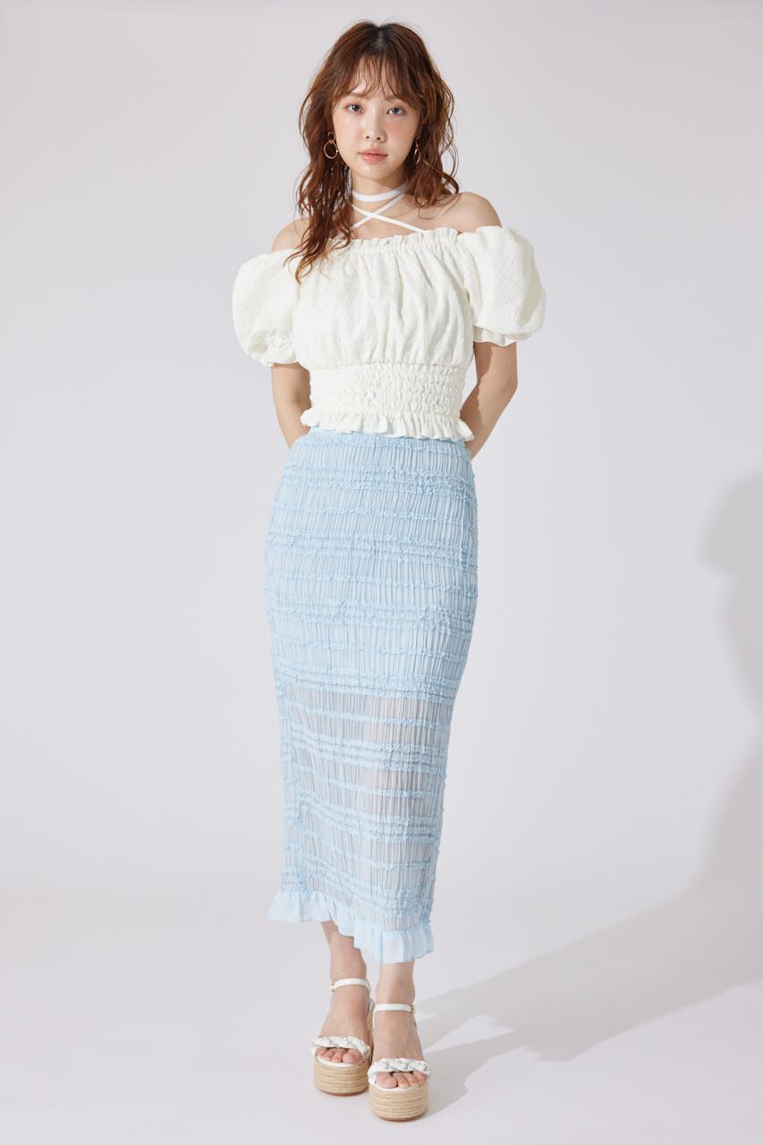 rienda「メニーウェイシャーリングショートブラウス」|シャツ・ブラウス|