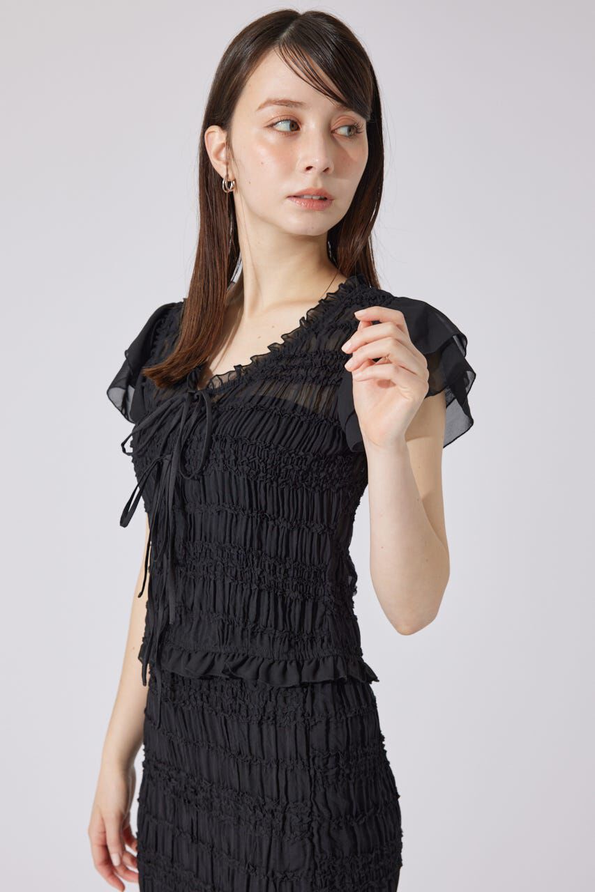 rienda「シャーリングカットトップス」|シャツ・ブラウス|