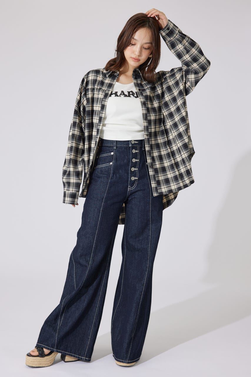 rienda「オーバールーズシャツトップス」|シャツ・ブラウス|