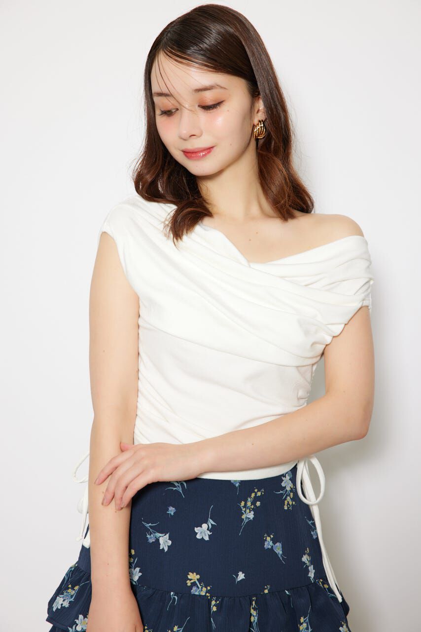 rienda「カシュクールサイドドロストトップス」|Tシャツ・カットソー|WHT