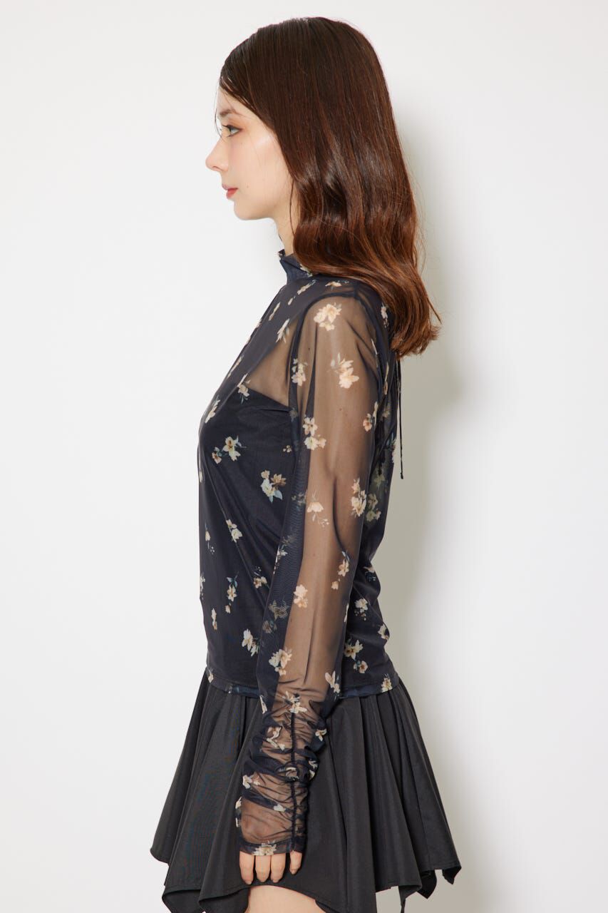 rienda「2WAYスリーブギャザーシアートップス」|Tシャツ・カットソー|