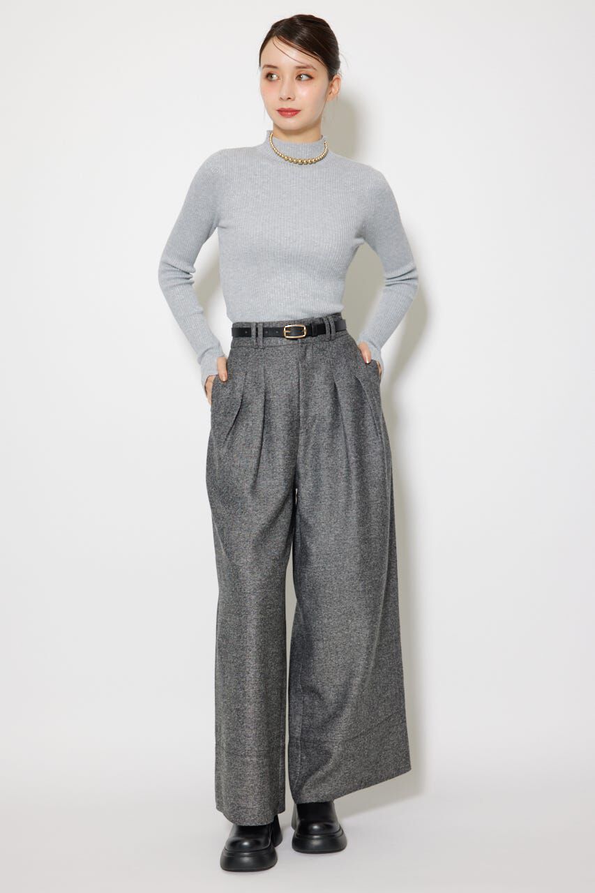 rienda「サムホール付きウォッシャブルハイネックニットトップス」|ニット・セーター|