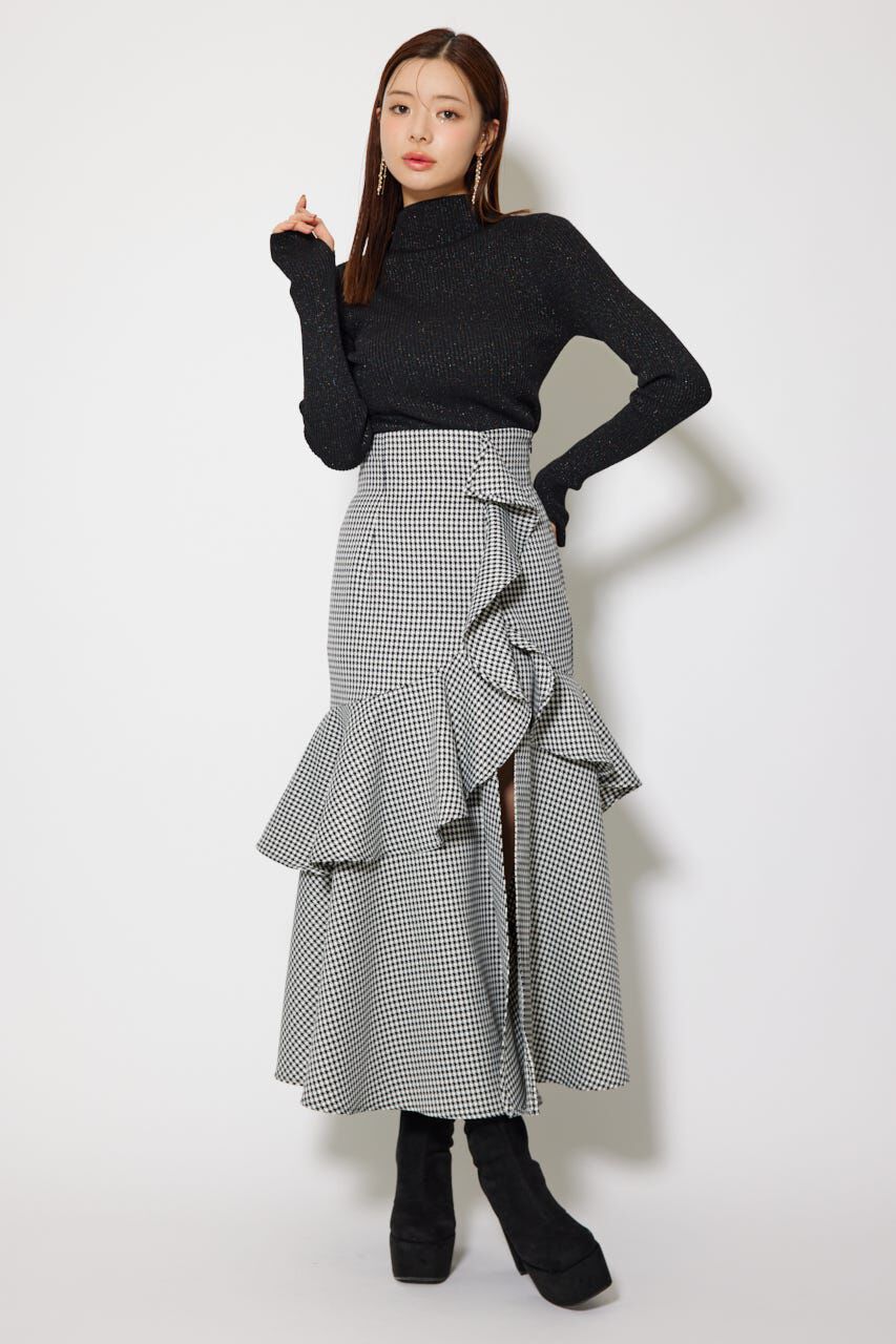 rienda「フリルスリットハイウエストスコートショートパンツ」|その他|