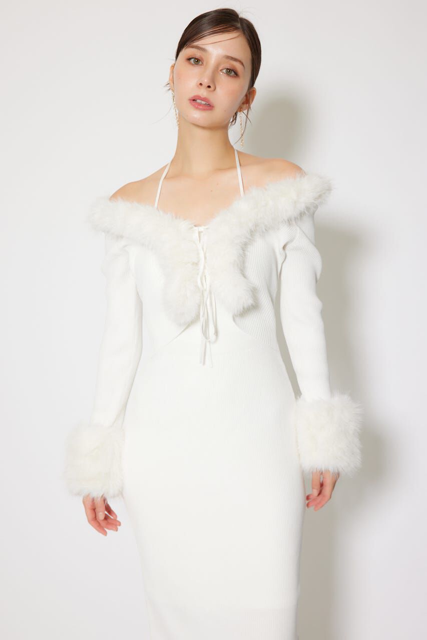 rienda「フェイクファーレディーニットワンピース」|ワンピース|