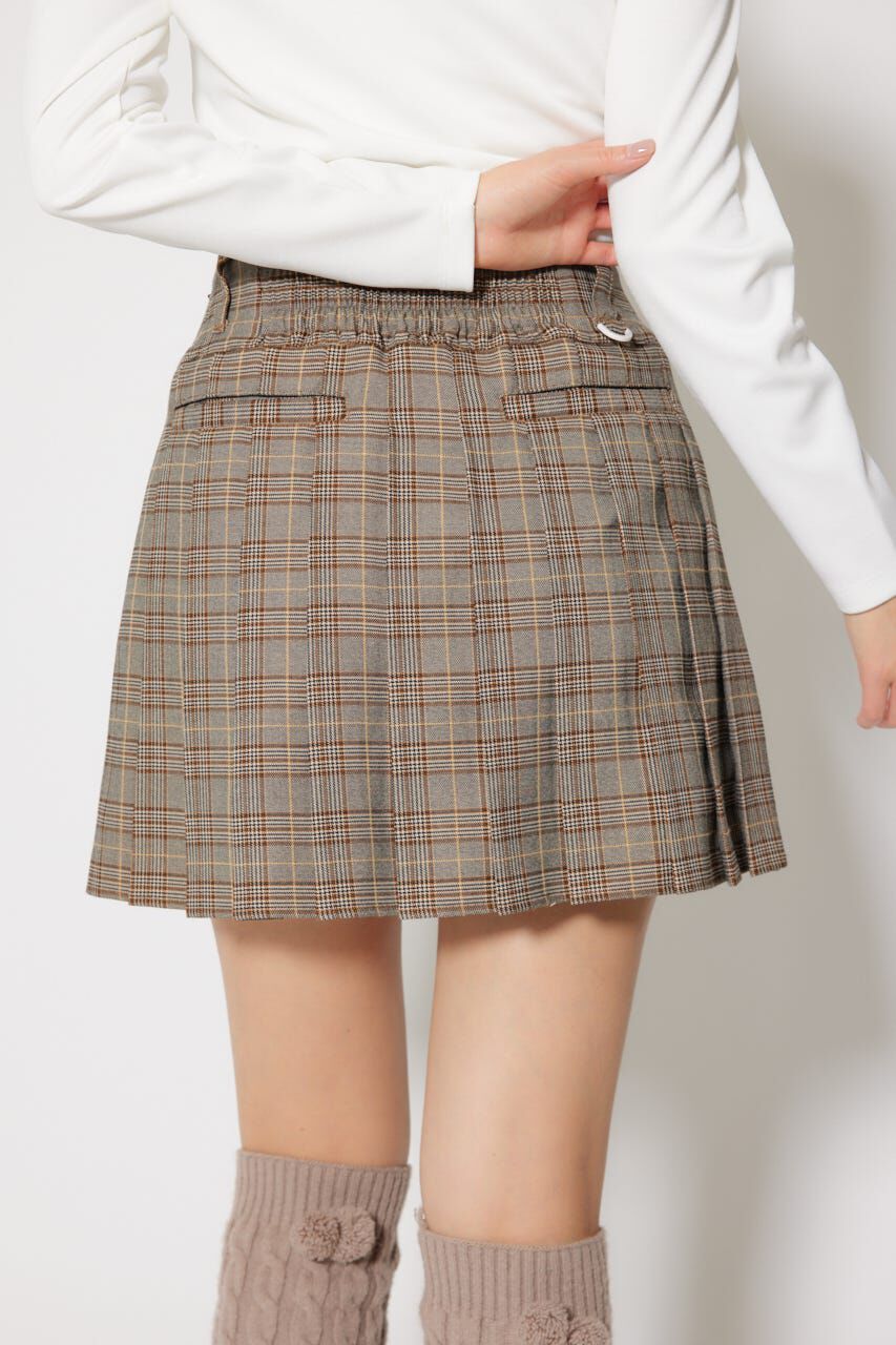 rienda「グレンチェックプリーツスカート」|スカート|