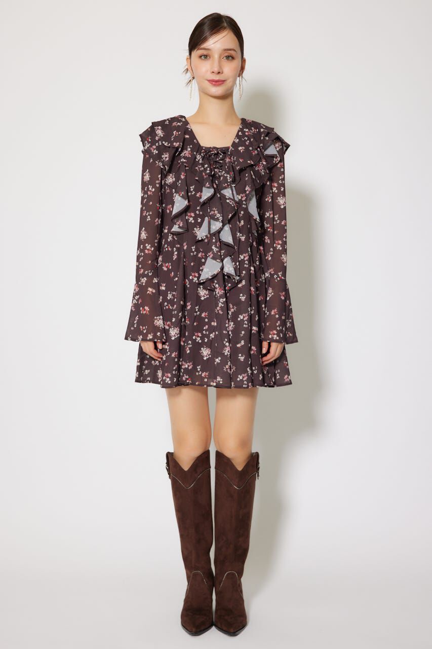 rienda「フリルフレアミニワンピース」|ワンピース|