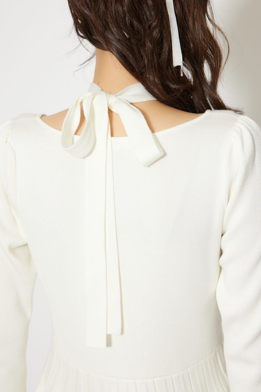 rienda「フロントビジュープリーツミニニットワンピース」|ワンピース|