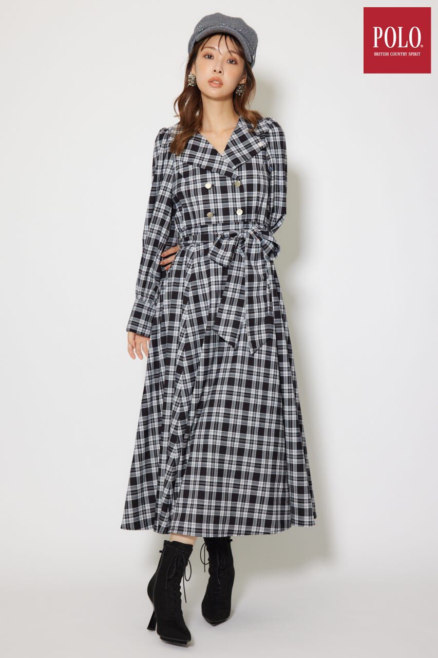 rienda「オープンカラーフレアワンピース」|ワンピース|