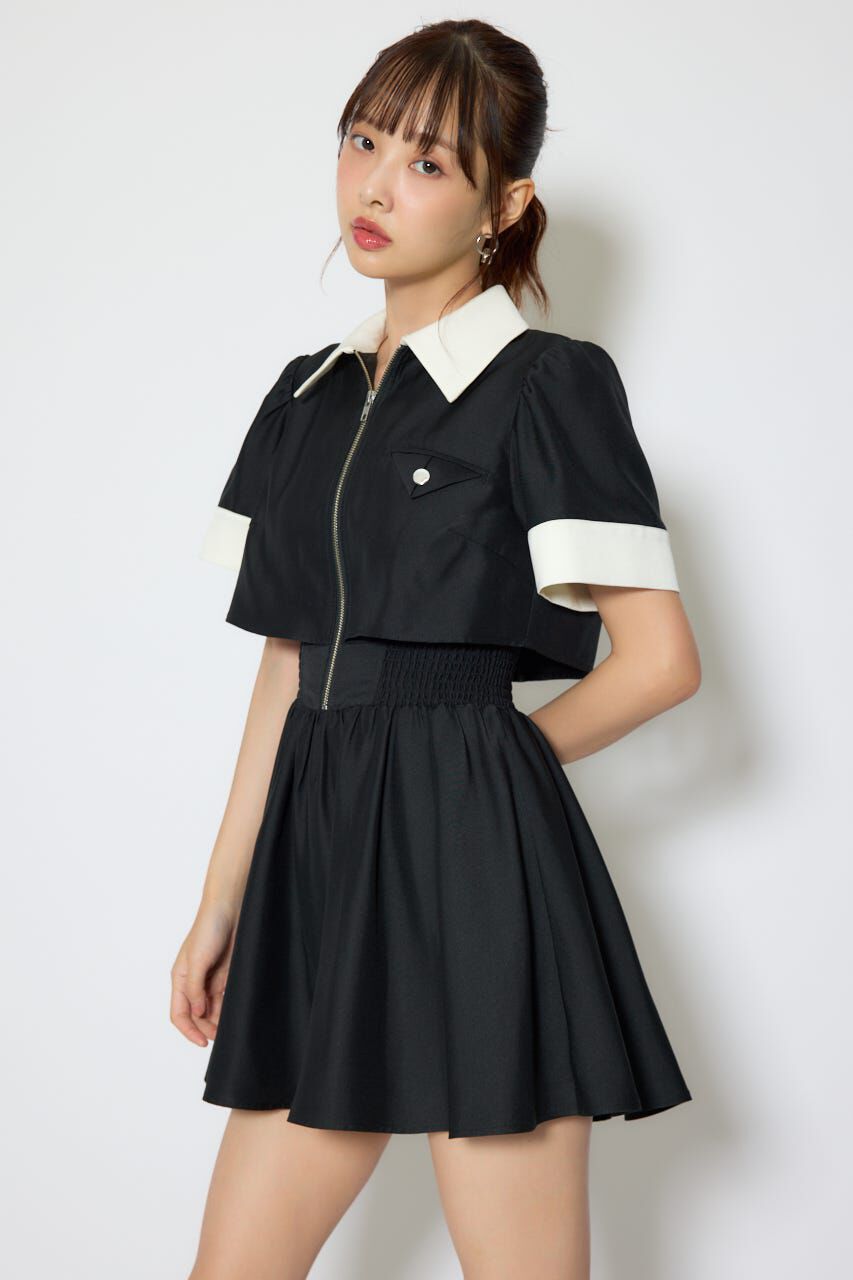 rienda「バストディティールフレアミニワンピース」|ワンピース|