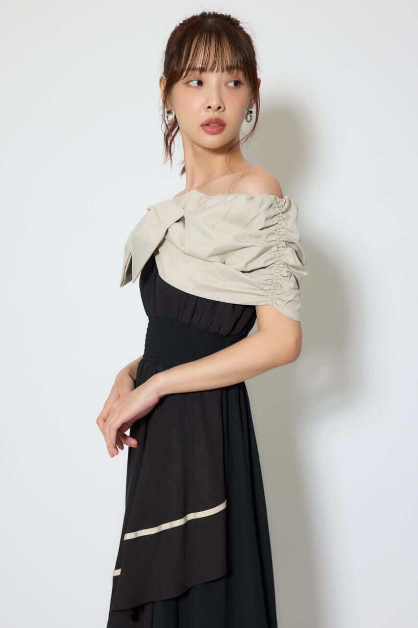 rienda「フロントビッグリボンフレアワンピース」|ワンピース|