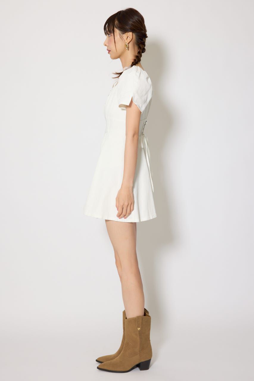 rienda「フロントジップマーメイドデニムミニワンピース」|ワンピース|